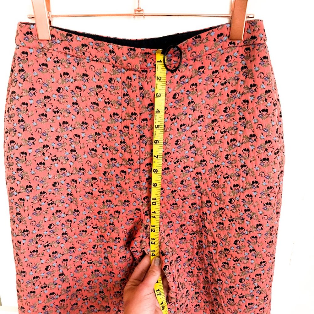 topshop pink floral print straight leg pants sz 8 - Picture 4 of 6